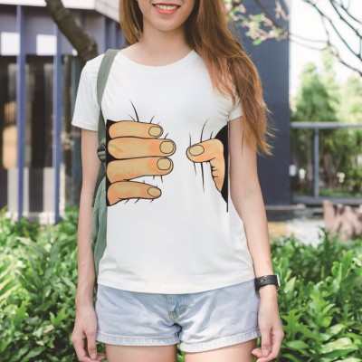 Funny Hand Print T Shirt TO